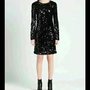 NWNT Revampd sexy party/cocktail long sleeve black wedding sequin mini dress M